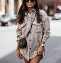 Houndstooth Long-Sleeved Jacket