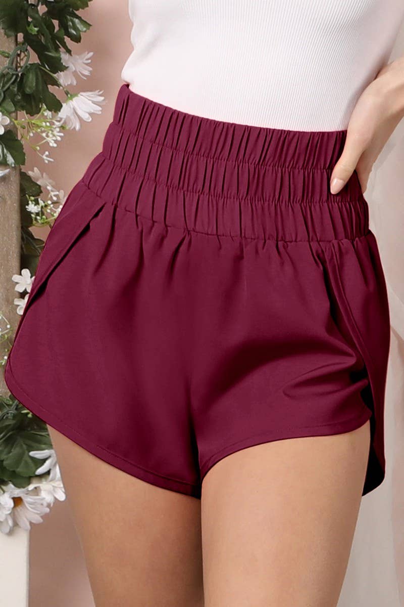 SMOCKING HIGH WAIST BAND COMFY SHORTS