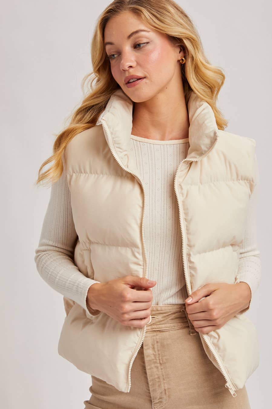 ZIPPER FRONT PUFFER VEST