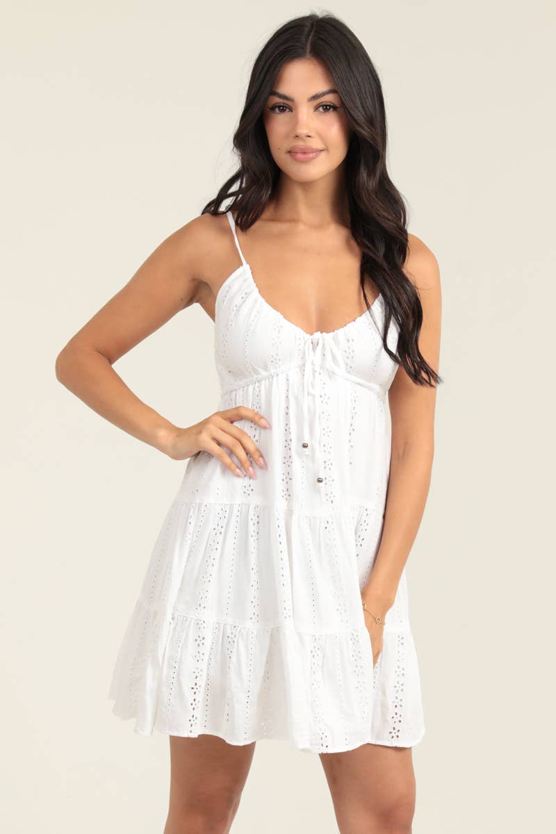 EYELET EMBROIDERED SUNDRESS