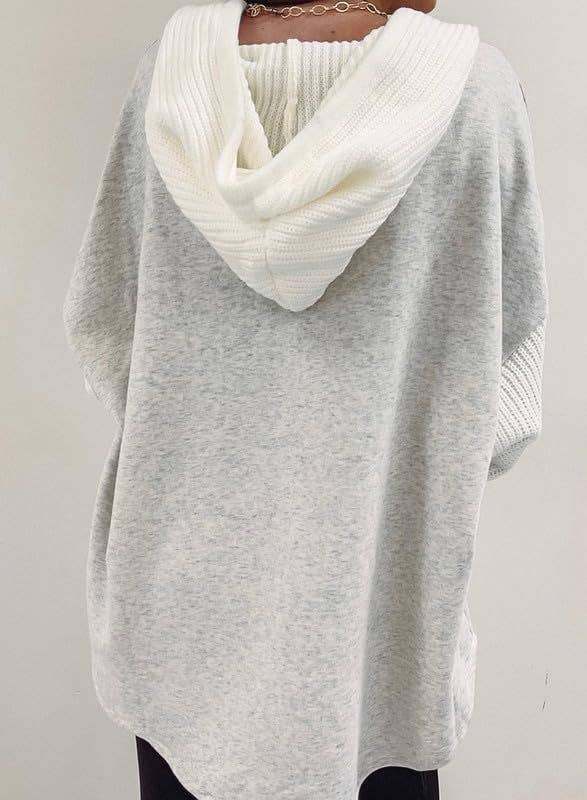 Contrast Button Down Hooded Jacket