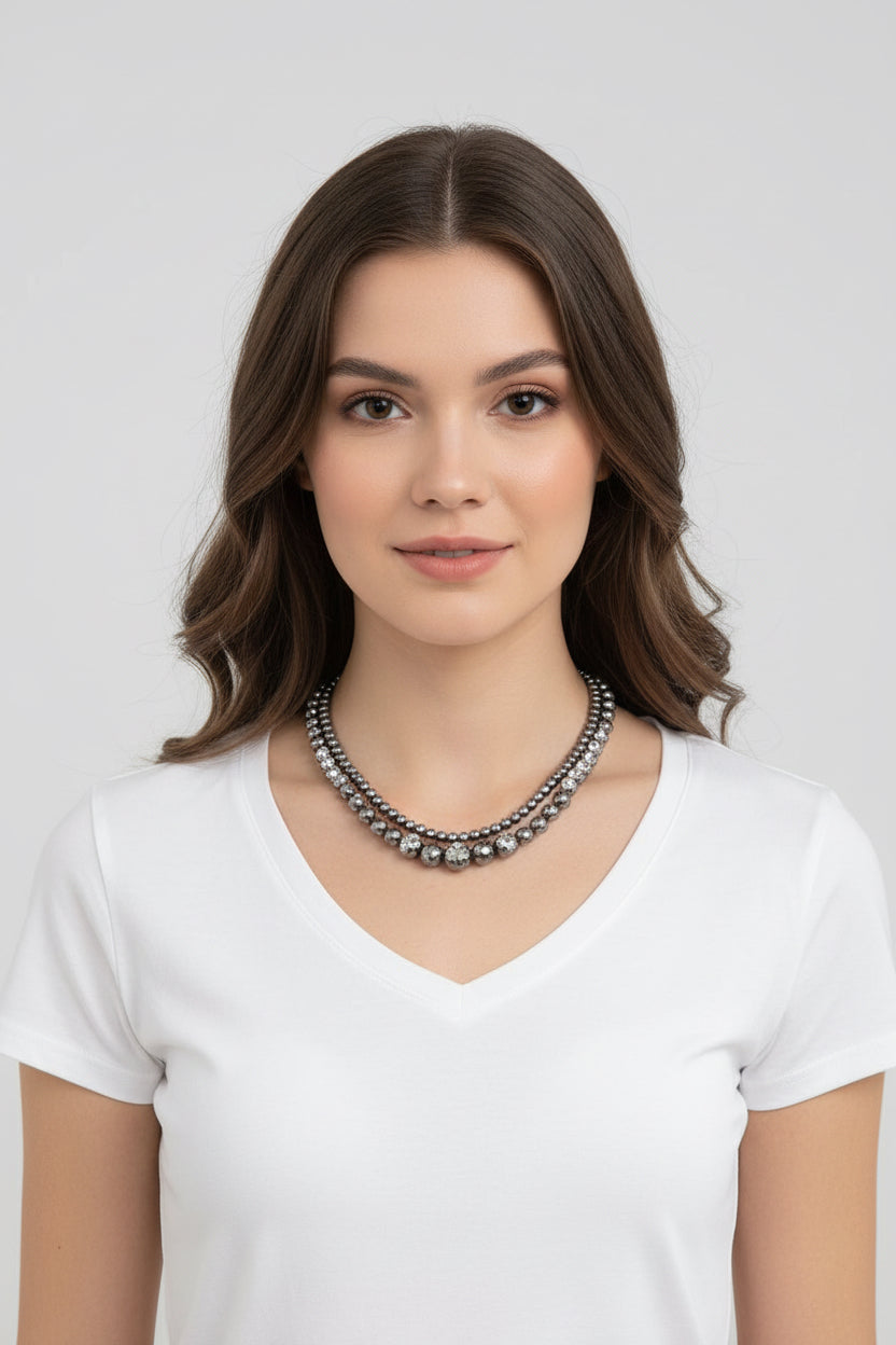 16" Graduated Polish Western Bead 2-Strand Necklace (PRE🤍ORDER)