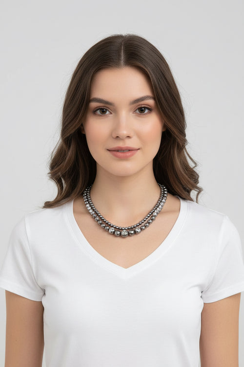 16" Graduated Polish Western Bead 2-Strand Necklace (PRE🤍ORDER)