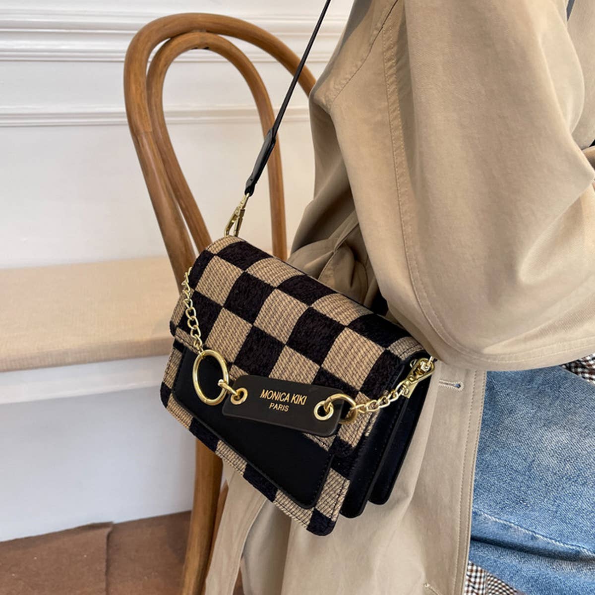 Checkered Crossbody Bag