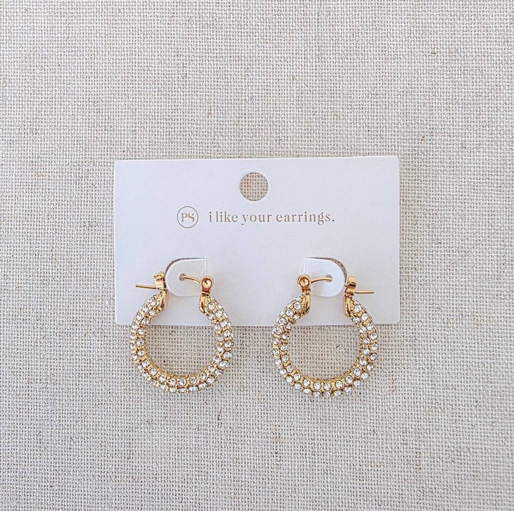 Lizzie Pave Hoops - WATERPROOF (PRE🤍ORDER)