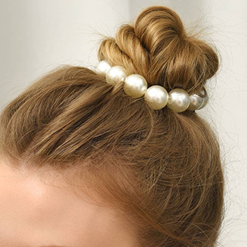ELASTIC HAIR SCRUNCHIE PEARL HAIR BAND