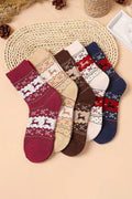 Reindeer Christmas Print Socks | 5 Pairs in A Box