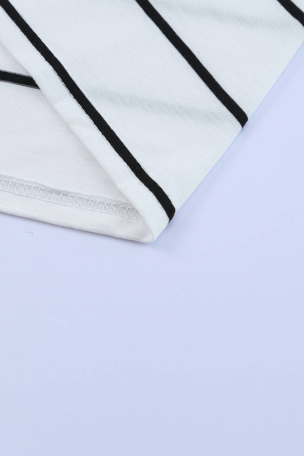 White Stripe Sleeveless Dress