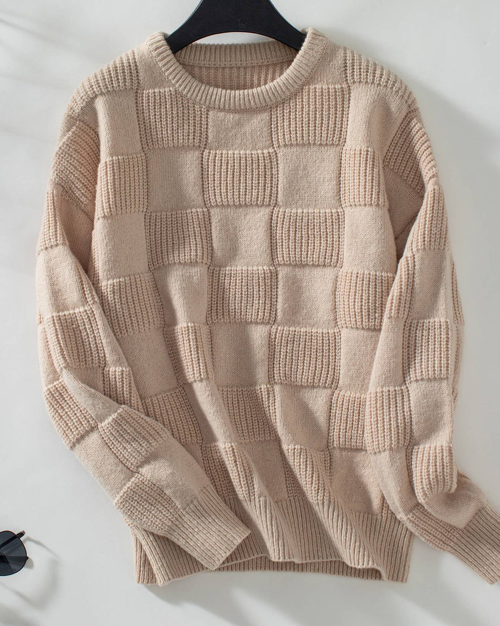 Checked Crewneck Sweater