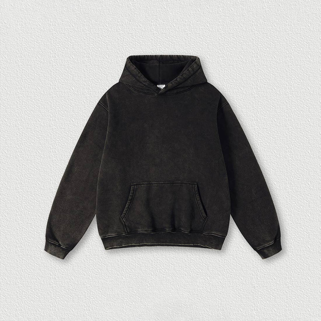 Cozy Oversized Washed Solid Color Hooded Sweatshirt