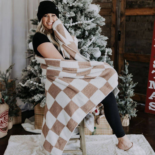 Mama X Checkered Blanket