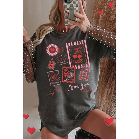 LOVE YOU ALWAYS MINERAL GRAPHIC TEE