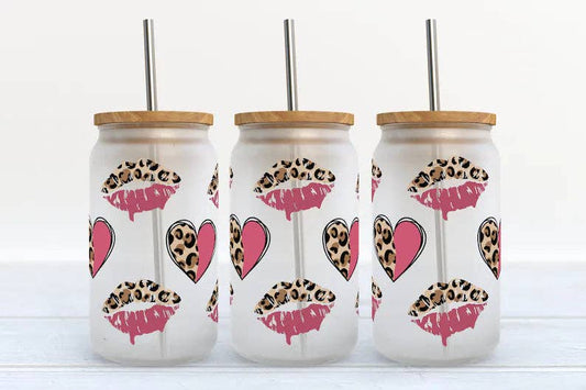 Hearts & Kisses Valentines Day Seasonal 16oz Libbey Glass Tumbler