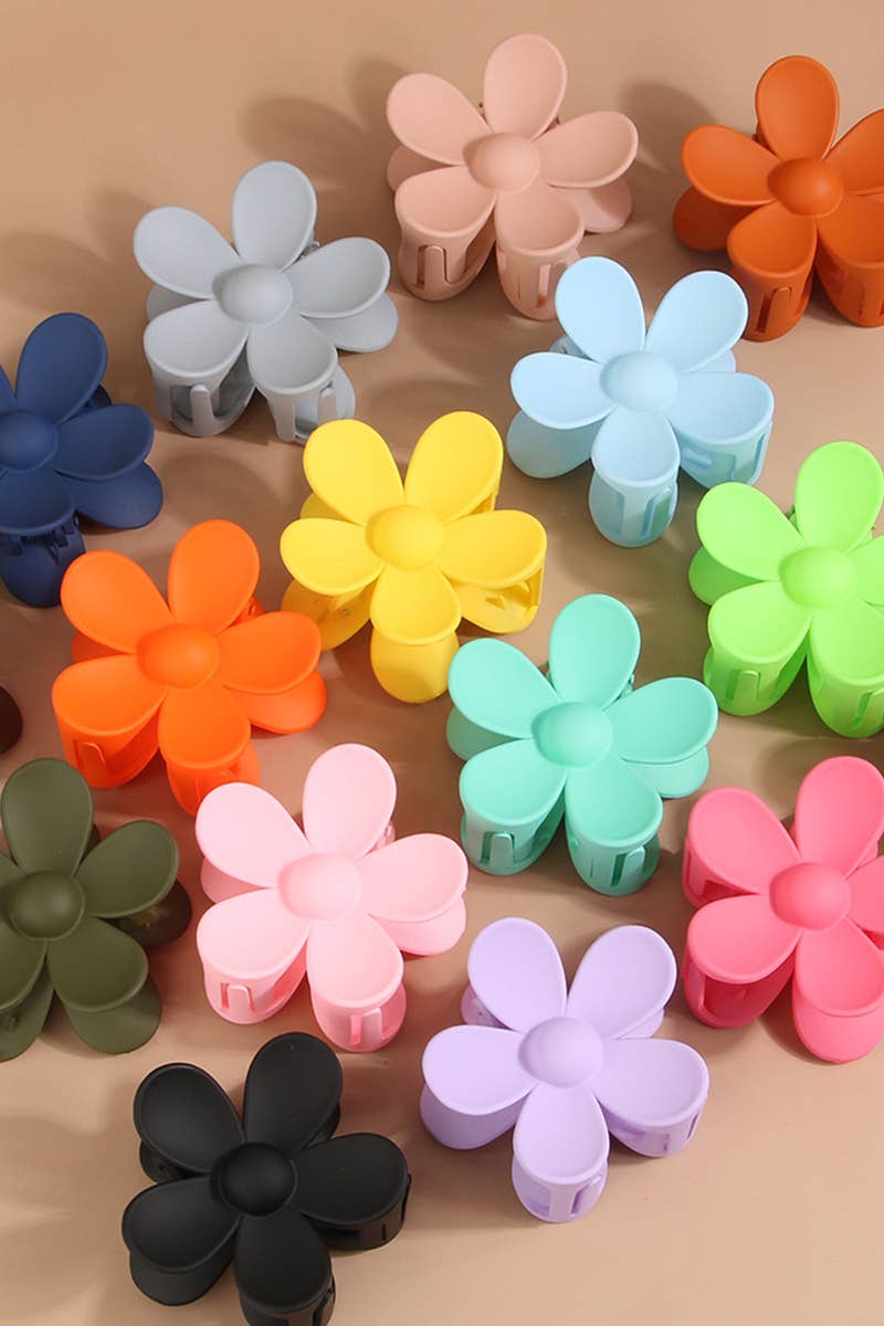 Matte Floral Hair Claw Clip