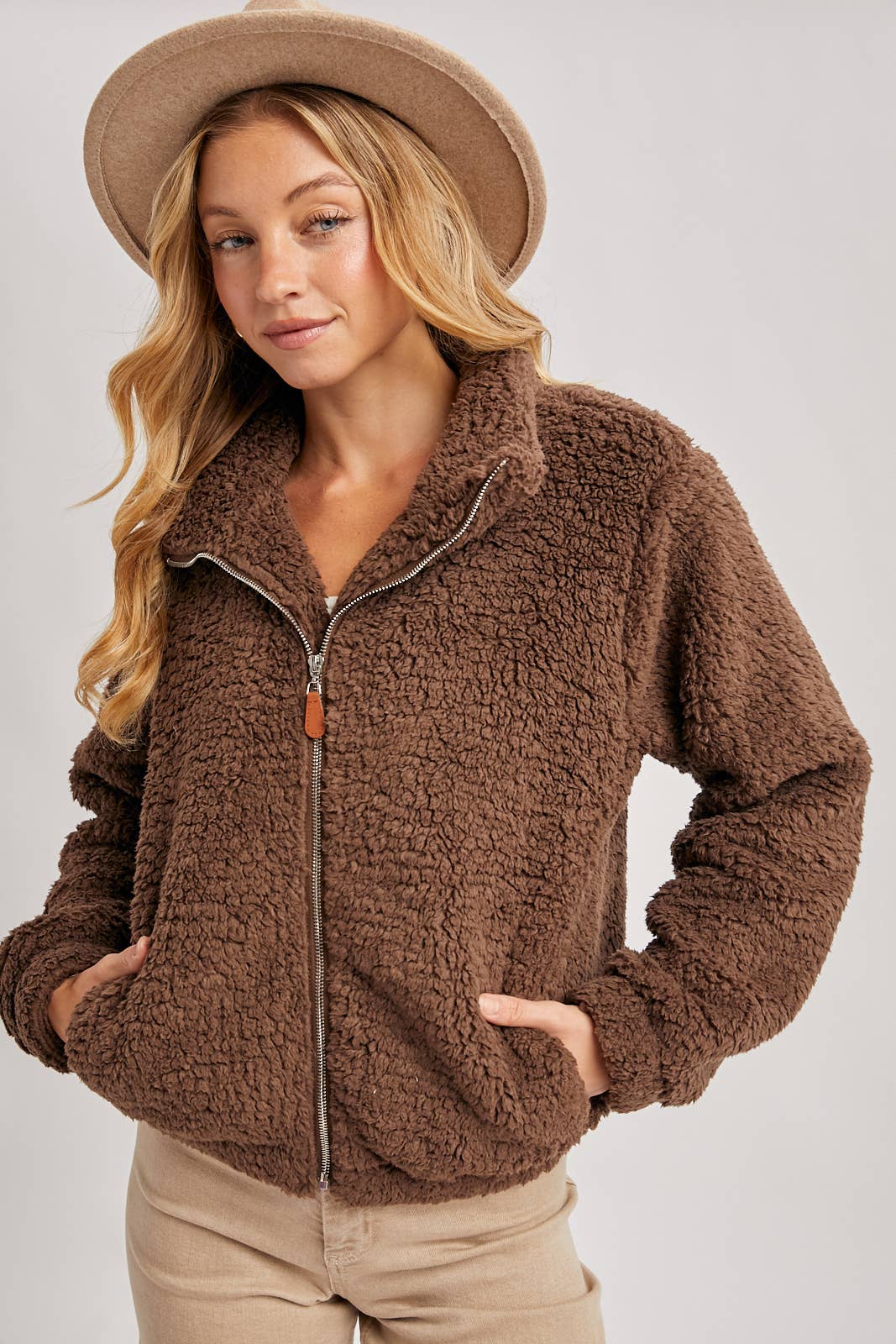 FLEECE ZIP UP TEDDY JACKET