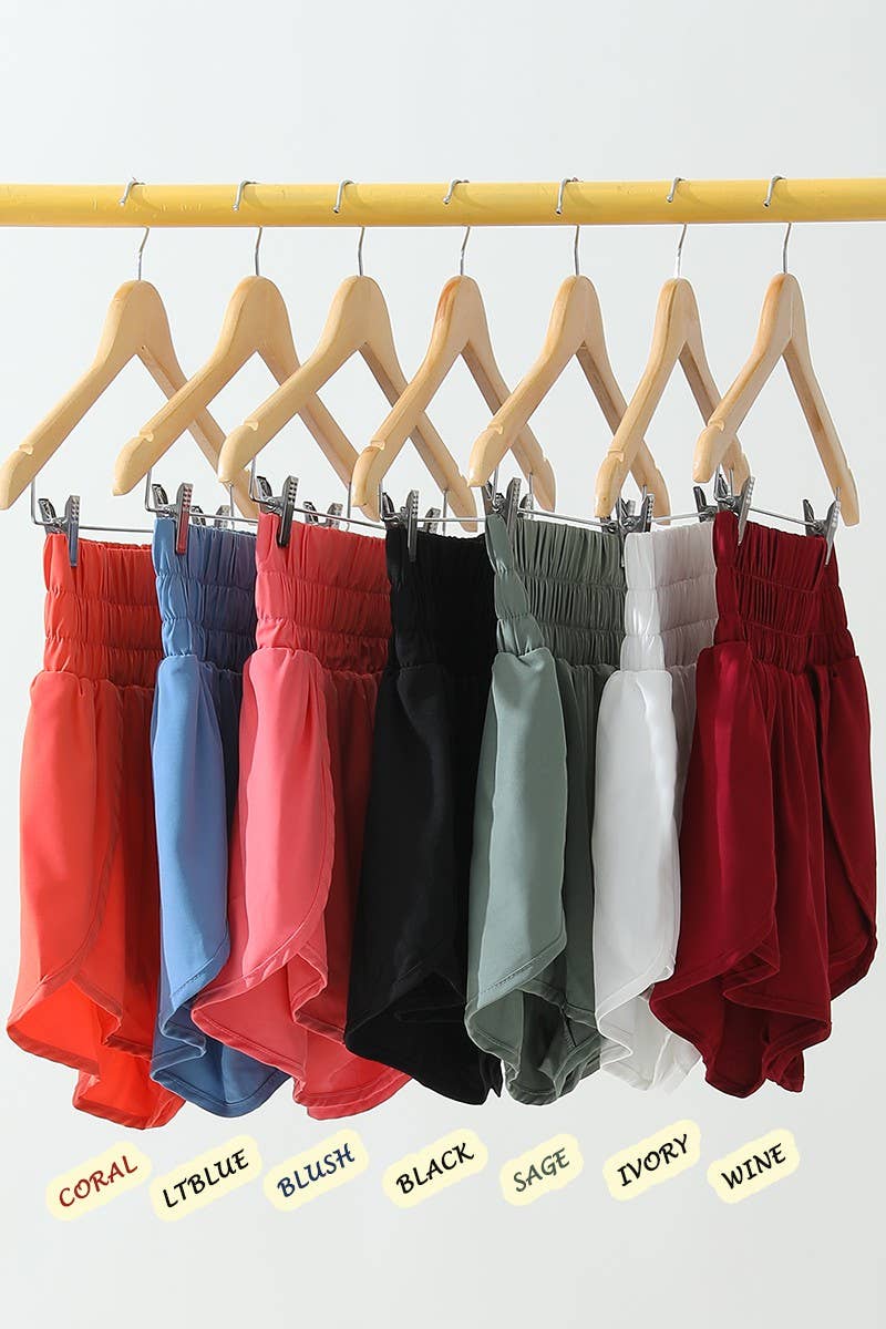 SMOCKING HIGH WAIST BAND COMFY SHORTS