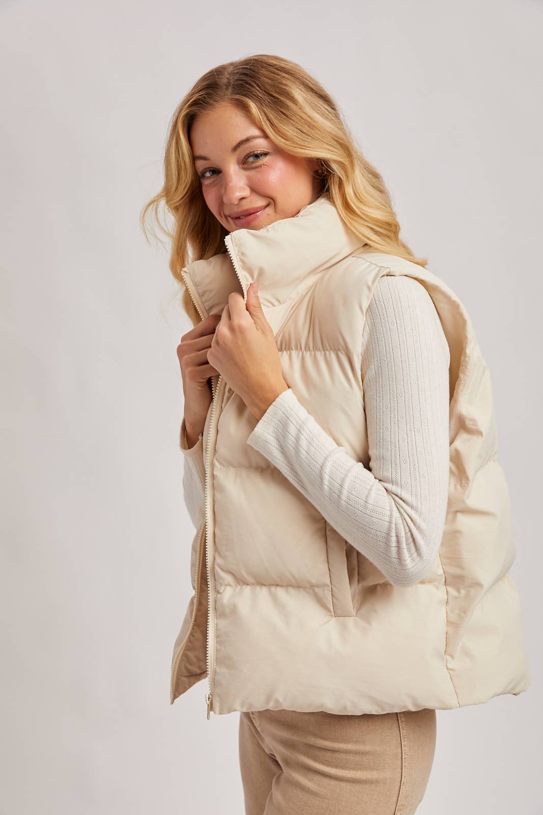 ZIPPER FRONT PUFFER VEST