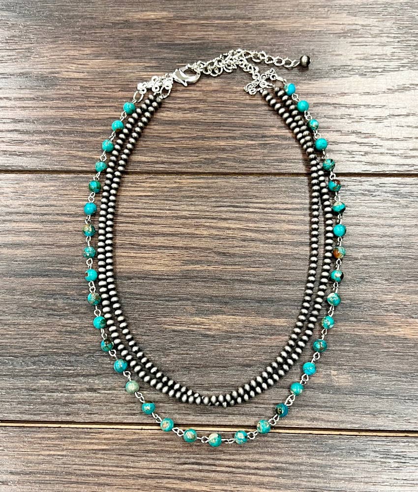 17" Western Gemstone 3-strand Necklace (PRE🤍ORDER)