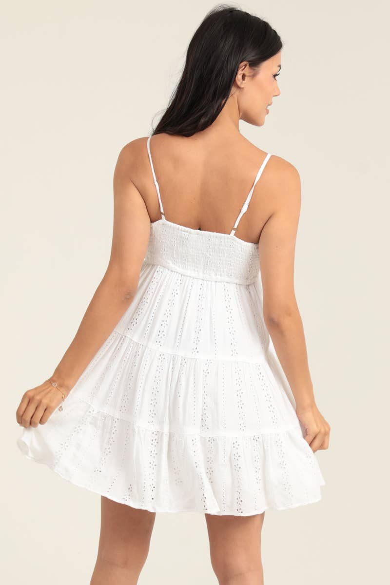 EYELET EMBROIDERED SUNDRESS