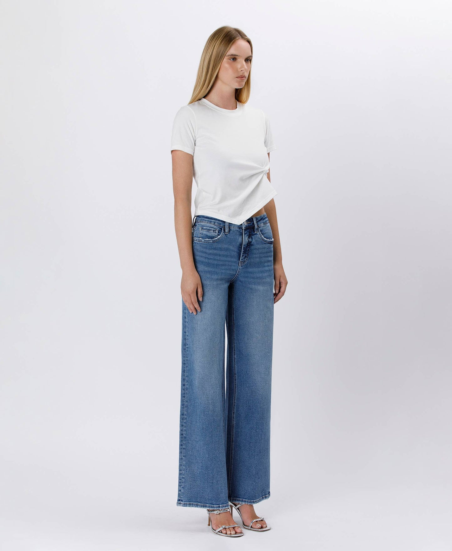 TUMMY CONTROL SUPER HIGH RISE BAGGY WIDE JEANS