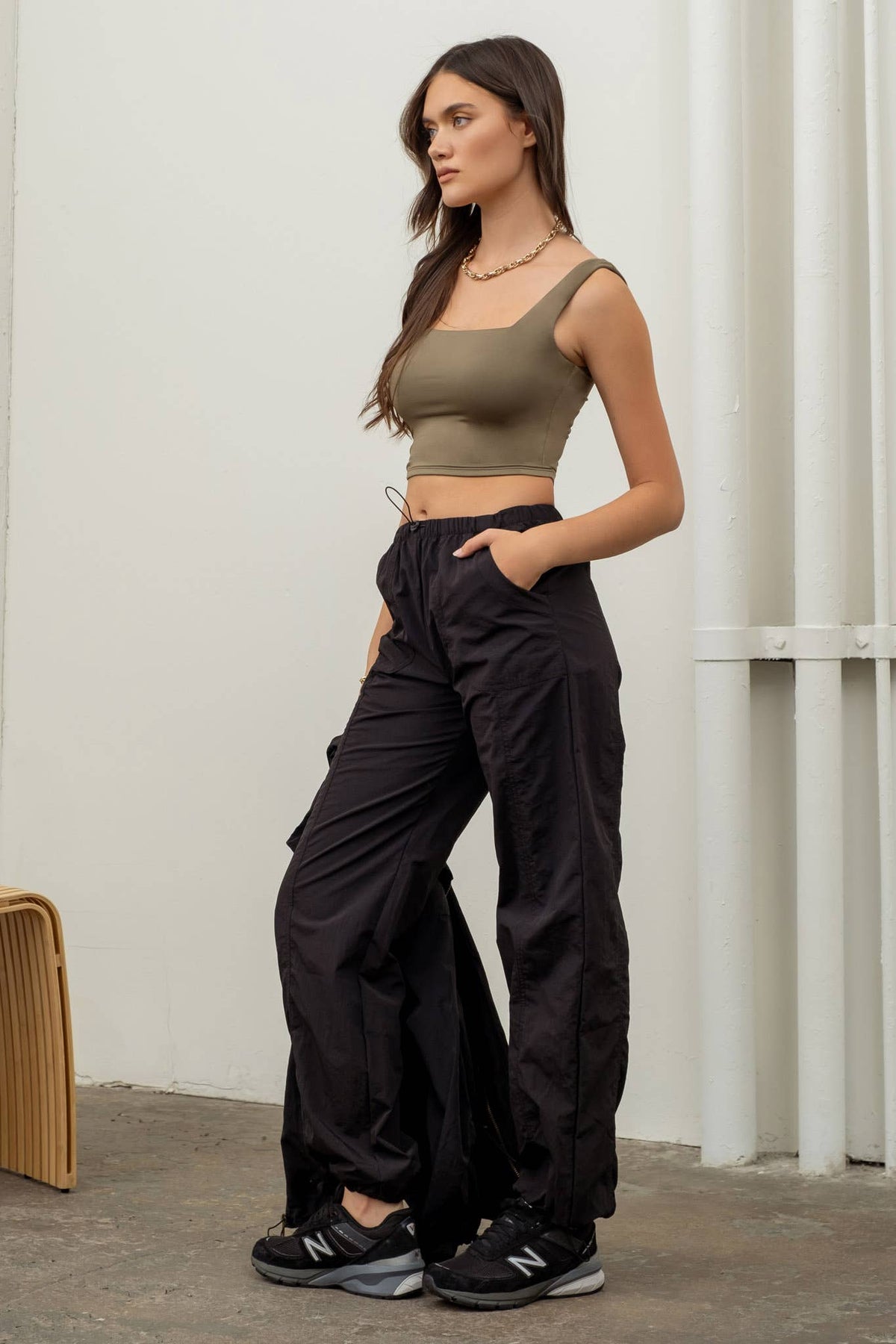 REVERSIBLE CROPPED SQUARE NECK TANK