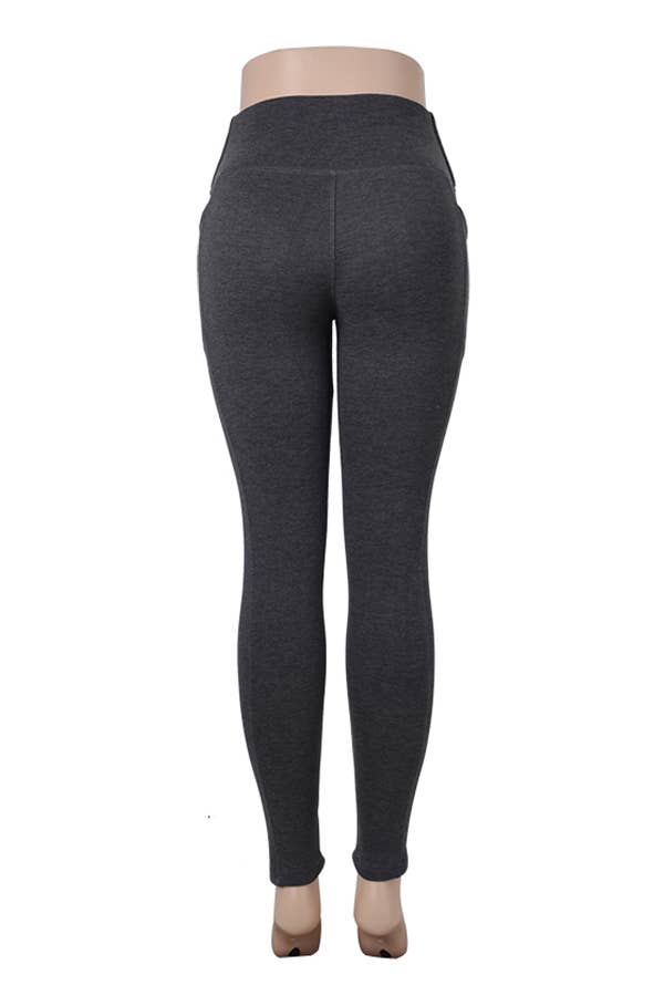 Fur lined winter warm legging with side cellphone pockets