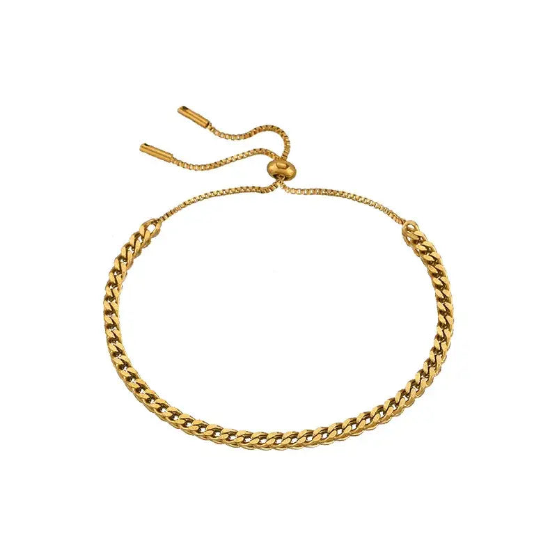 Gold Plated Titanium Steel Adjustable Bracelet (PRE🤍ORDER)