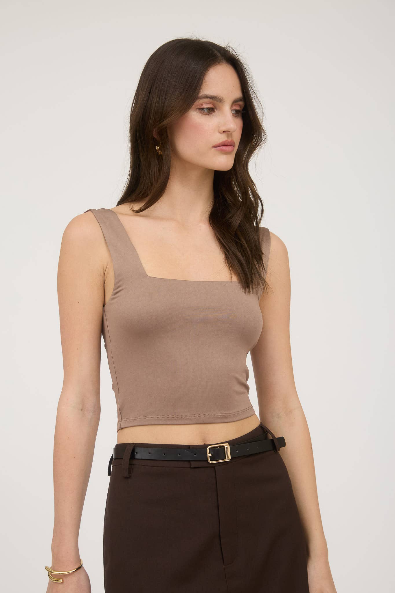 REVERSIBLE CROPPED SQUARE NECK TANK