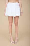 LACE TRIM WAIST TIE DETAIL MINI SKIRT