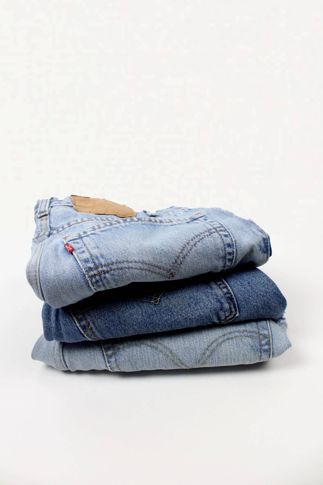 Low-Rise Vintage Washed Denim Shorts - Original