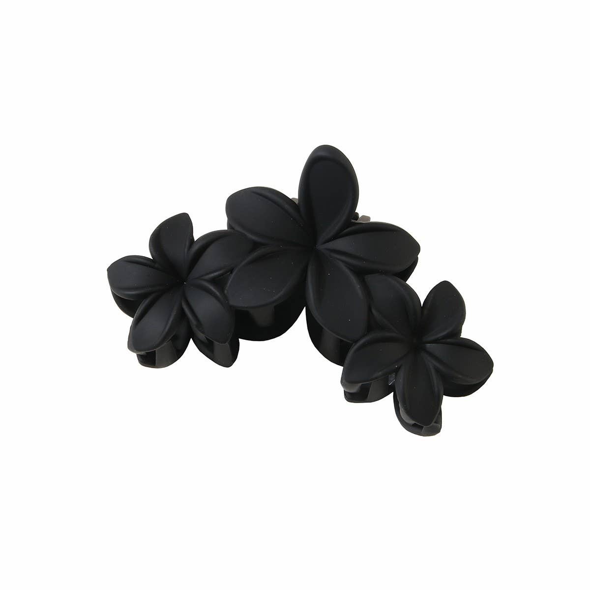 3-Flower Matte Petal Hair Claw – Vintage & Elegant