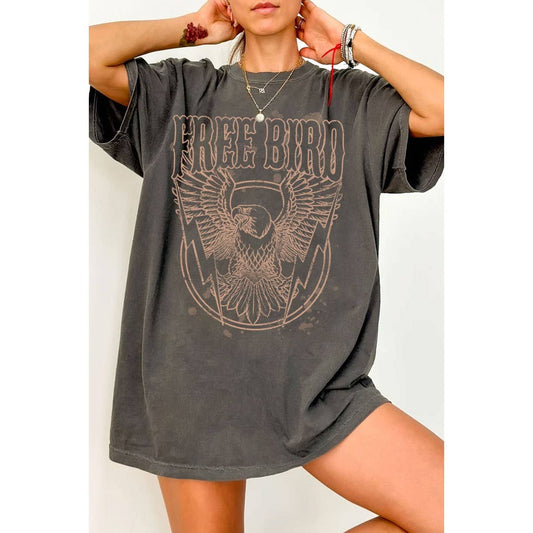 FREE BIRD OVERSIZED GRAPHIC TEE