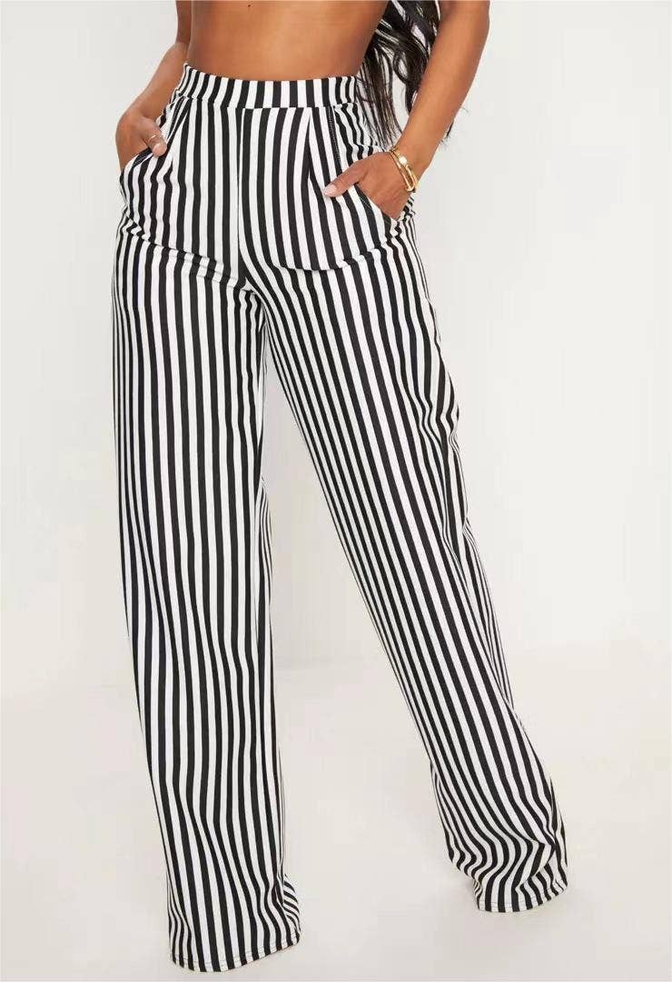 Stylish Stripe Print Pants