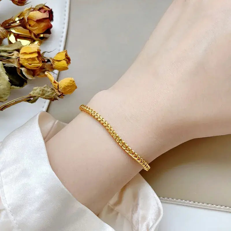Gold Plated Titanium Steel Adjustable Bracelet (PRE🤍ORDER)