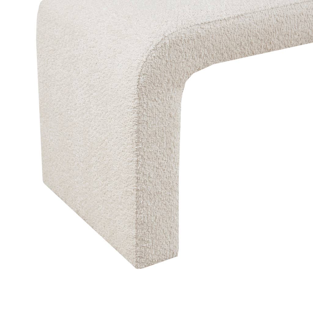 Cream Transitional Boucle Waterfall Accent Bench