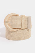 Braided Crescent Buckle Elastic Belt