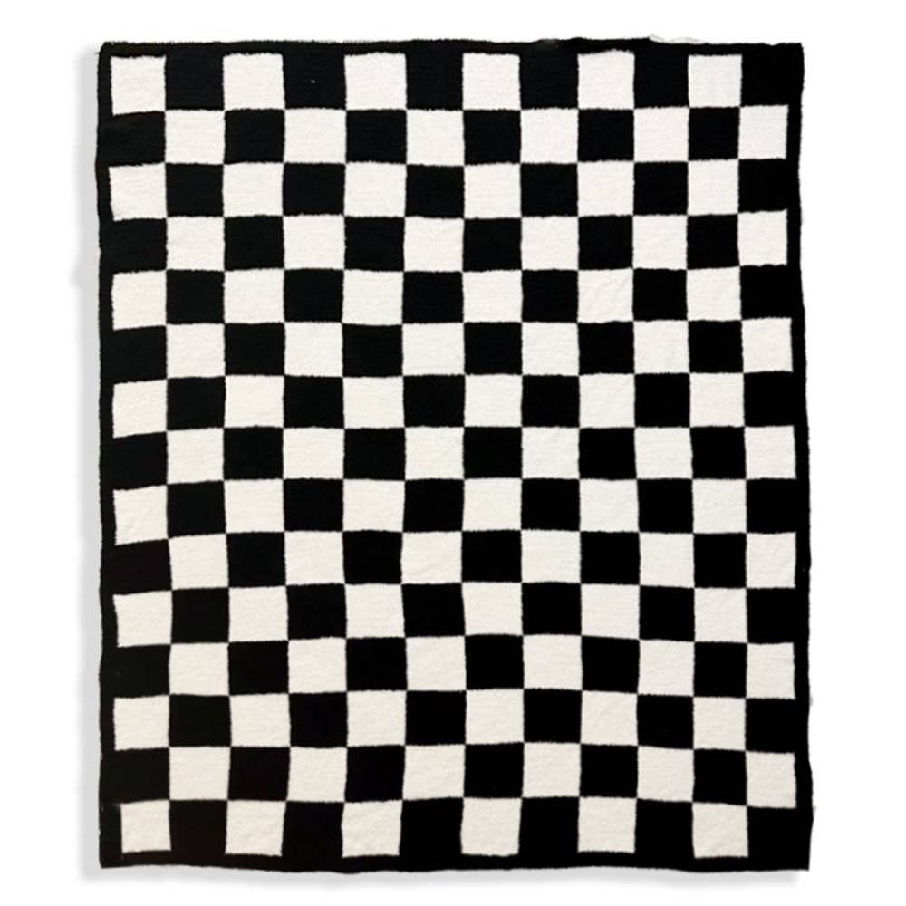 Reversible Checkered Patterned Throw Blanket