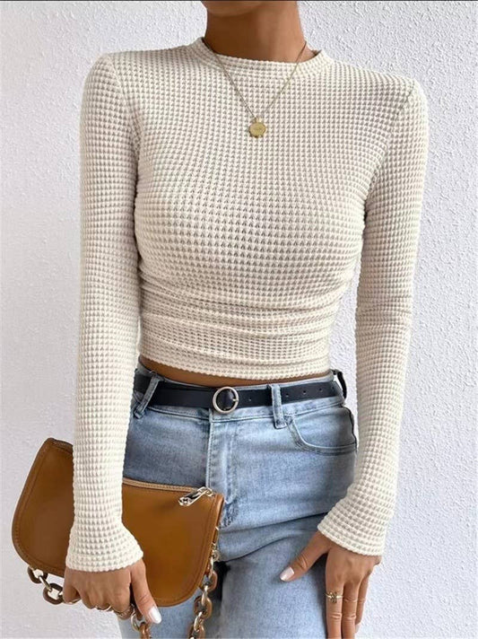 Waffle Fitted long Sleeve Top