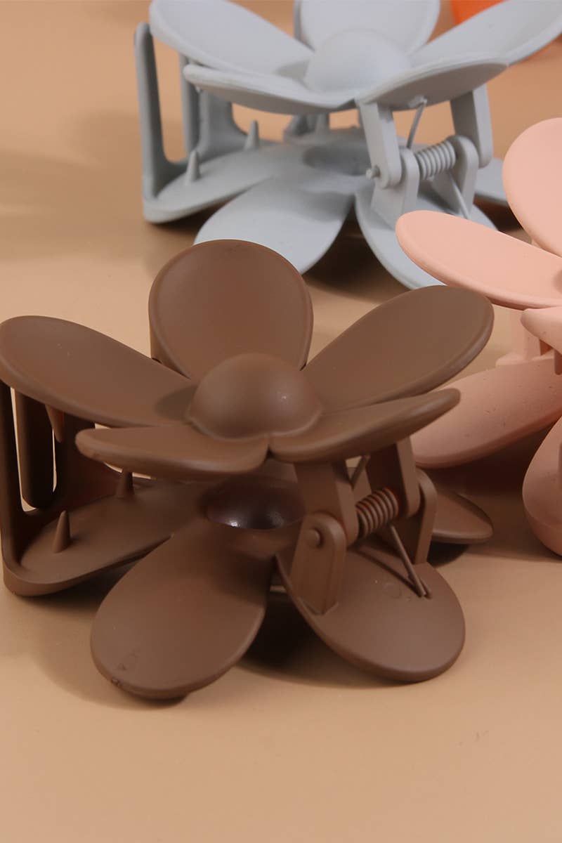 Matte Floral Hair Claw Clip