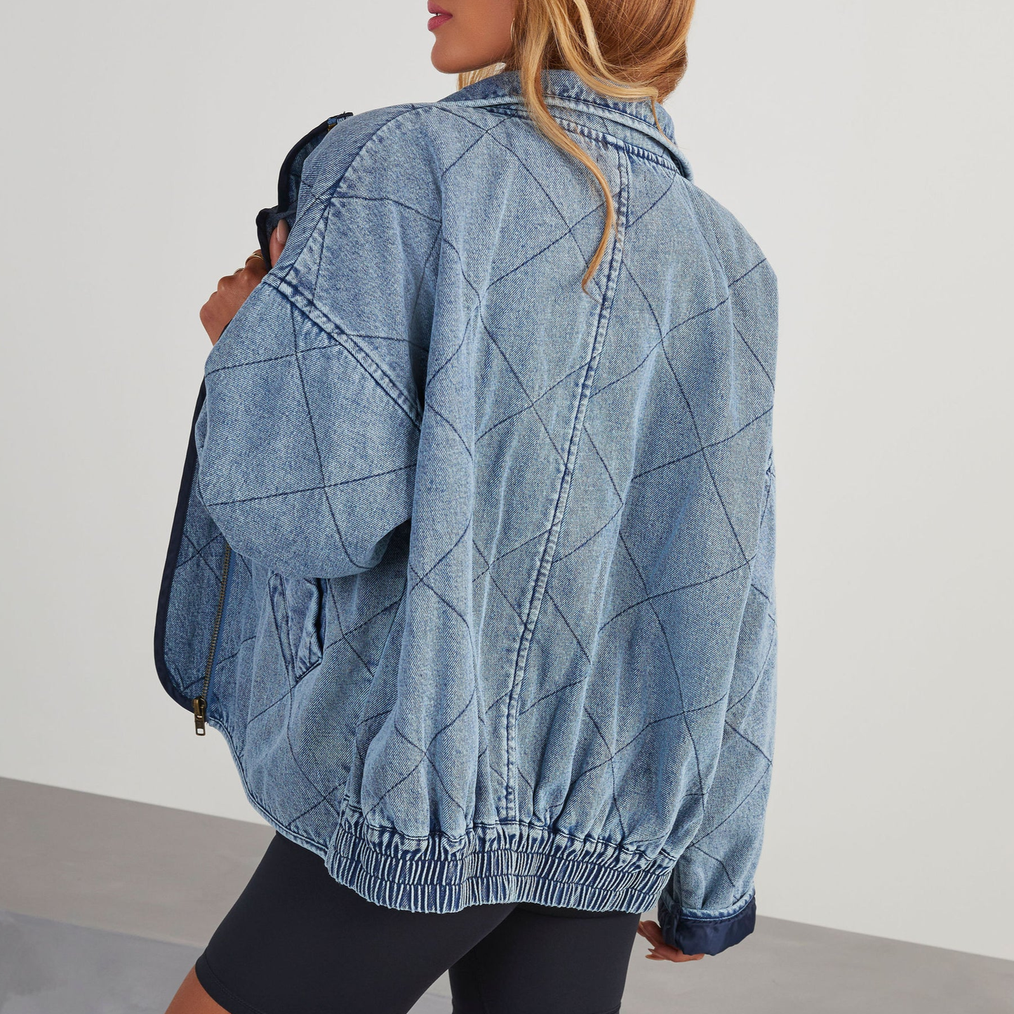 Padded Double-Slip Denim Jacket