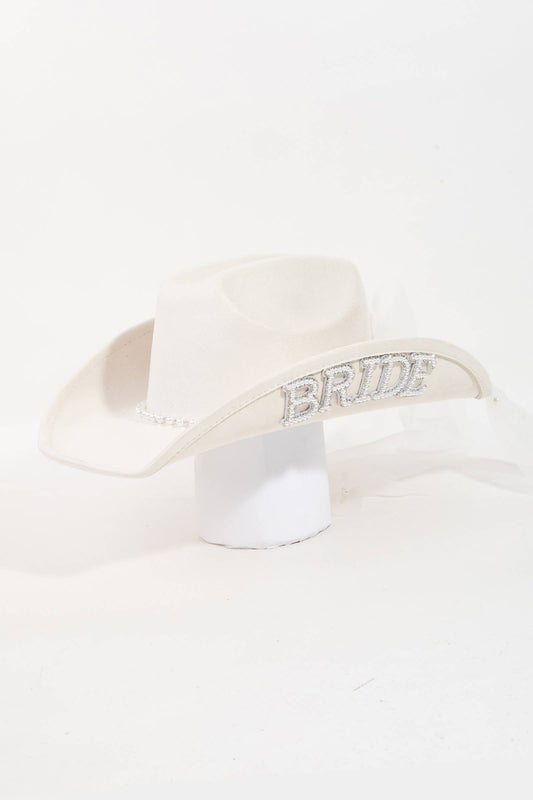 Bride Veil Cowboy Hat