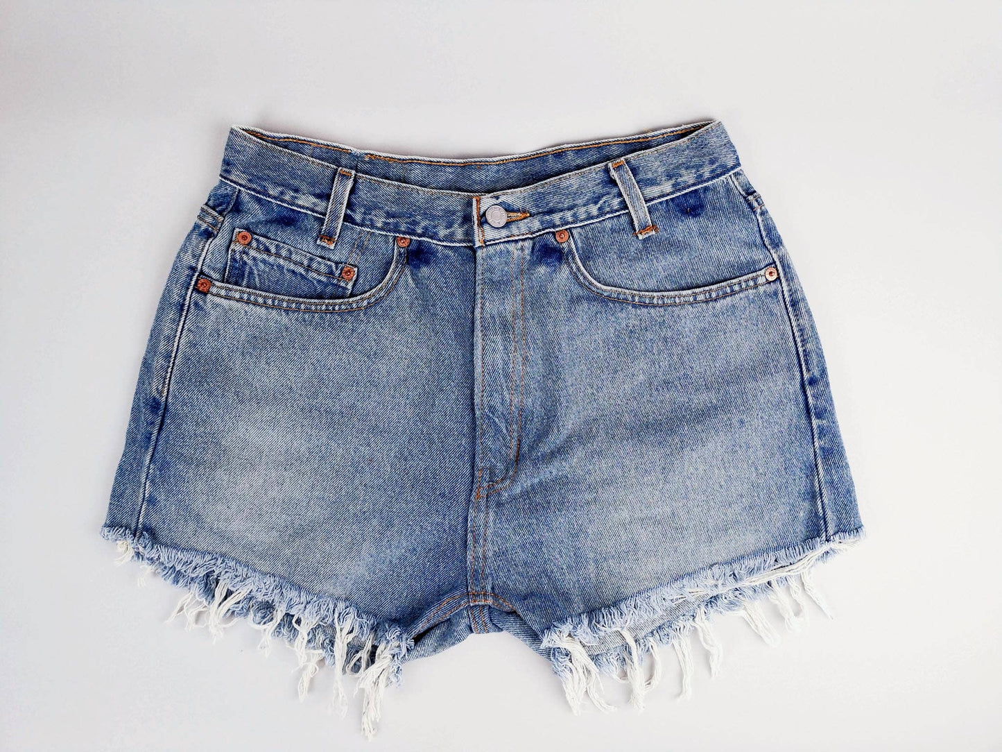 High-Rise Vintage Washed Denim Cutoff Shorts - Original