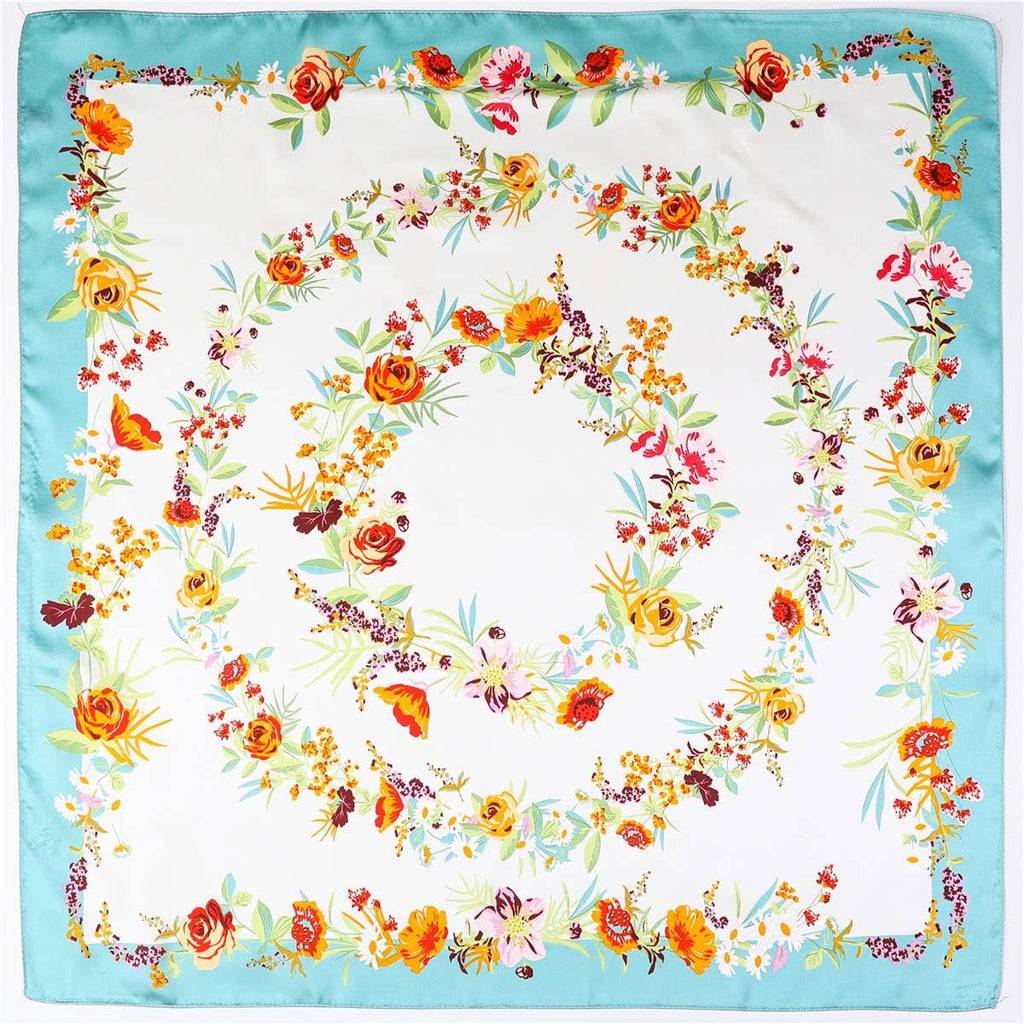 Spring Meadow Floral Silk-Feel Scarf