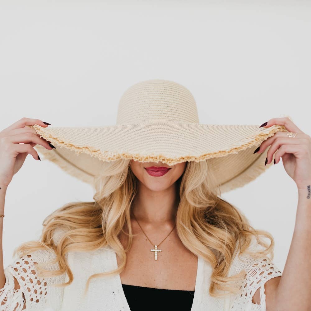 Lake Shore Drive Wide Fringe Sun Hat