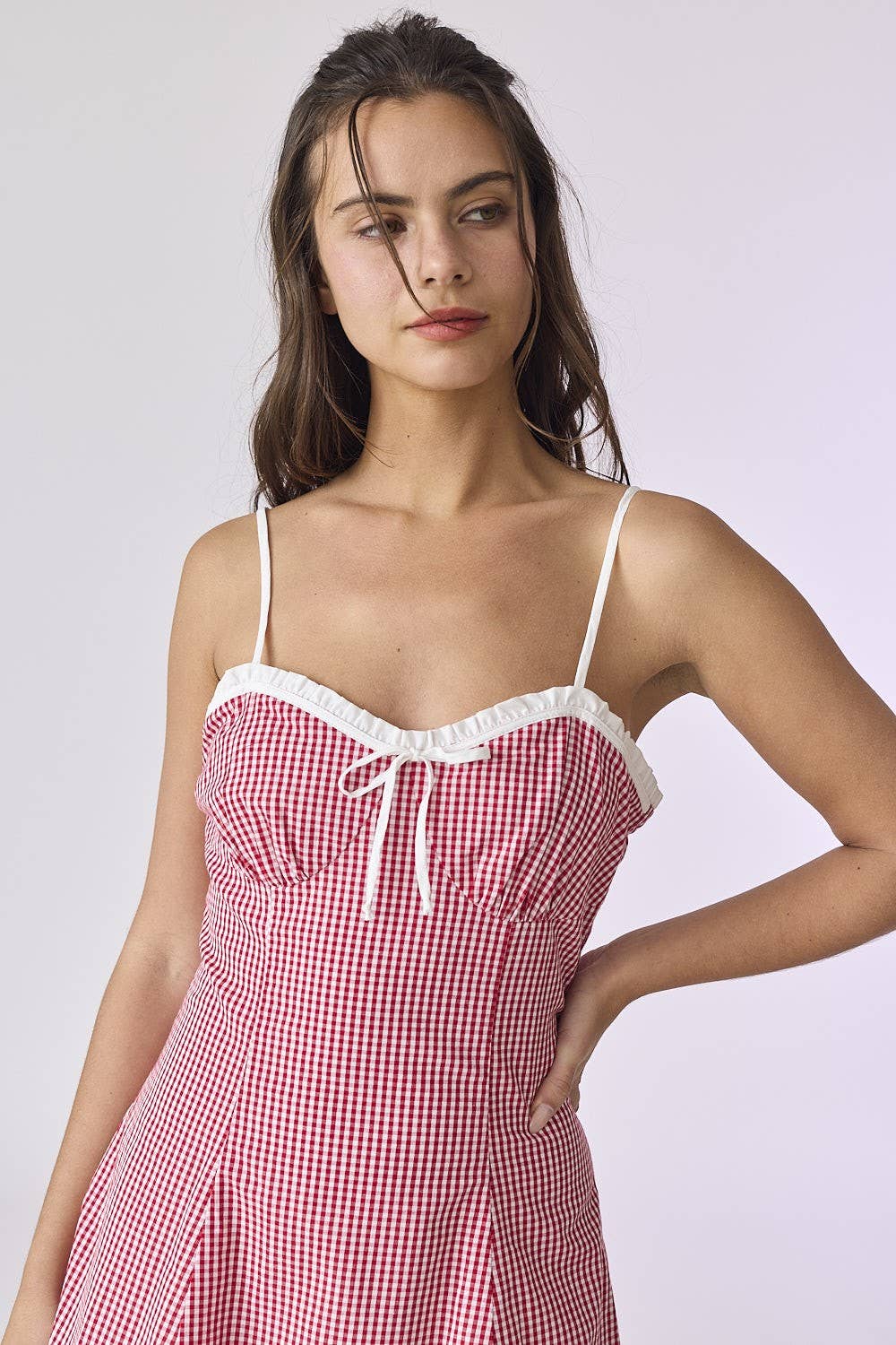 Gingham Tie Front Mini Dress