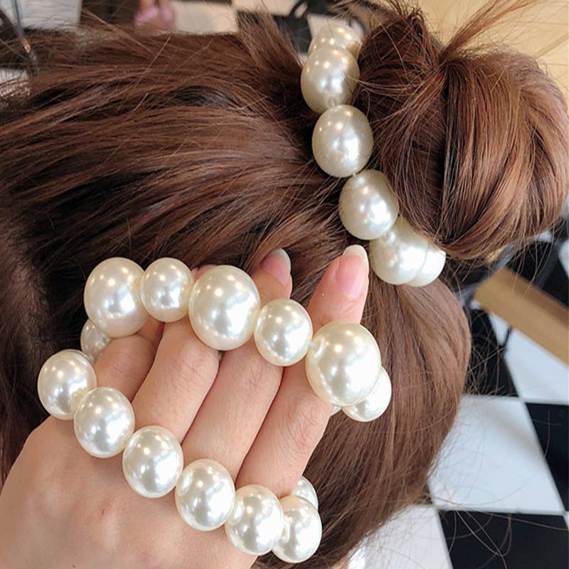 ELASTIC HAIR SCRUNCHIE PEARL HAIR BAND