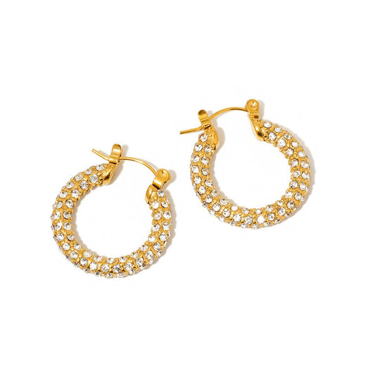 Lizzie Pave Hoops - WATERPROOF (PRE🤍ORDER)