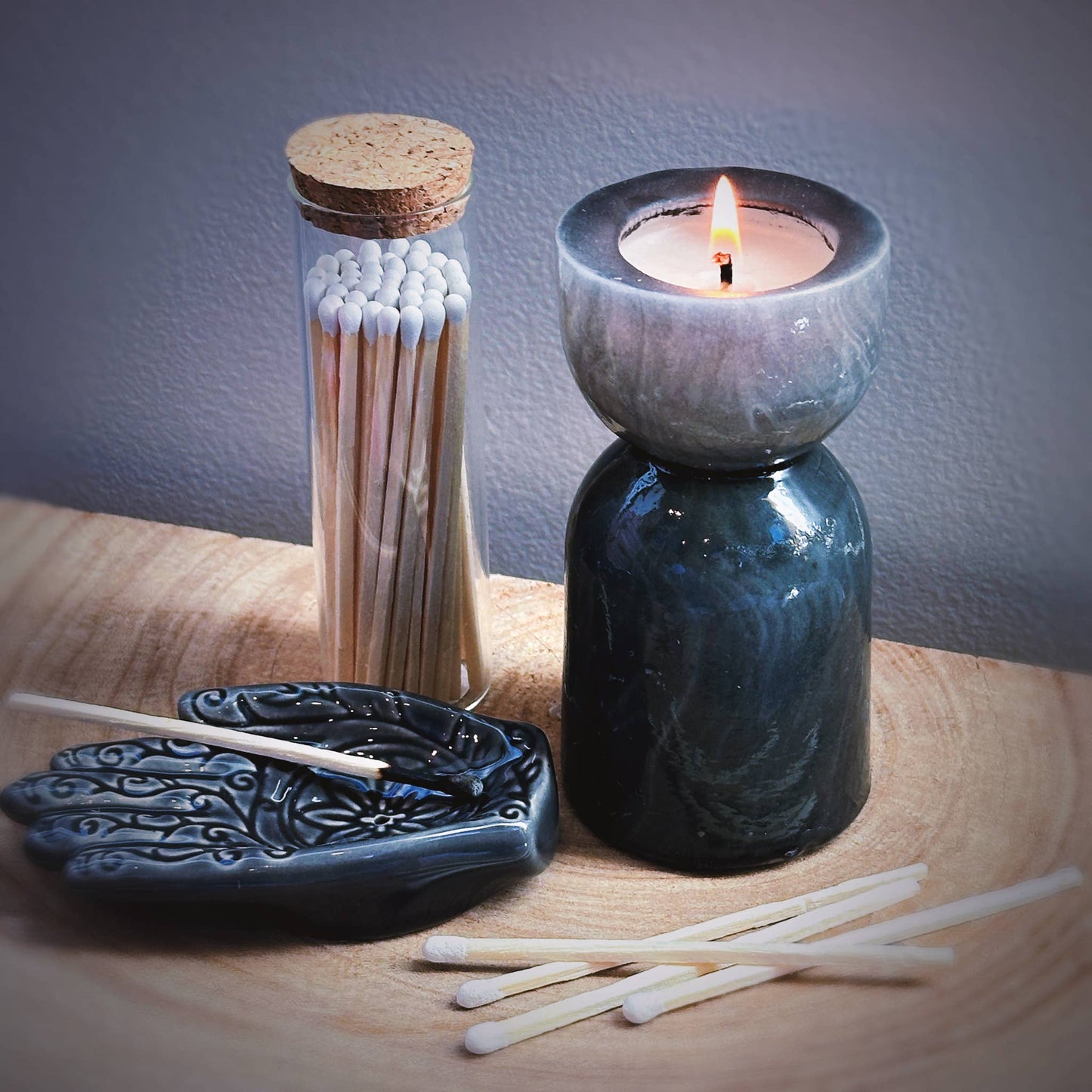 4" Matches in Chic Cork Top Jar - Colors of Your Choice