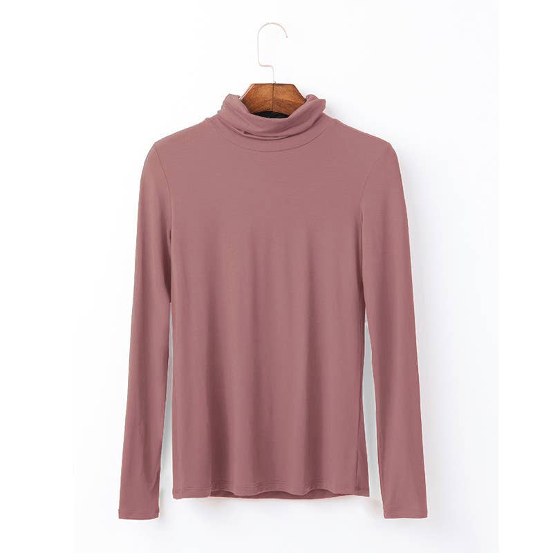 Soft turtleneck long-sleeve t-shirt