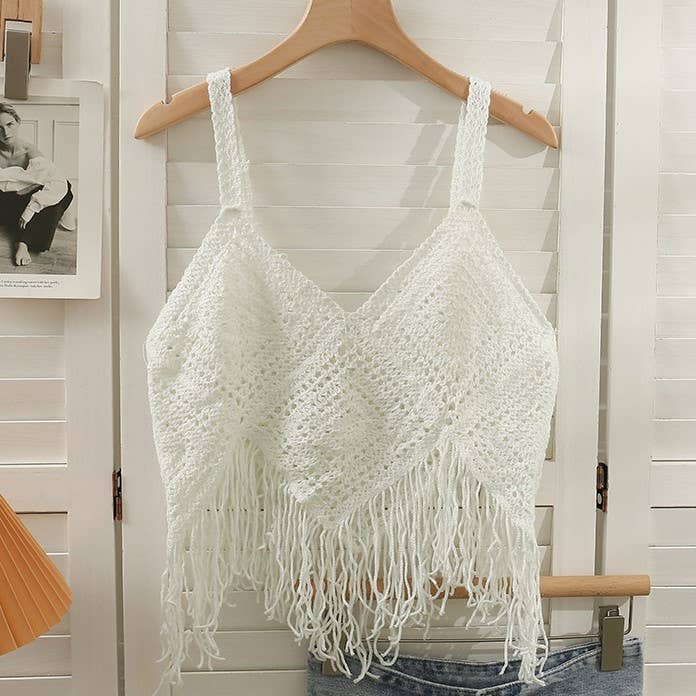 Crochet Fringe Camisole Woven tank top